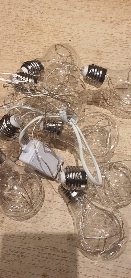 10 LED Spuldžu virtene ar mikro led diodēm silti balta